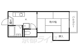 京阪本線 丹波橋駅 徒歩3分の賃貸アパート 1階1Kの間取り