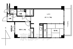 サンロータス池治 6階2LDKの間取り
