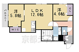 ＴＯＲＩＳＩＡ殿城 202 2階2LDKの間取り