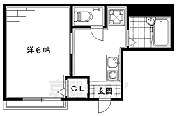 近鉄京都線 竹田駅 徒歩12分の賃貸アパート 1階1Kの間取り