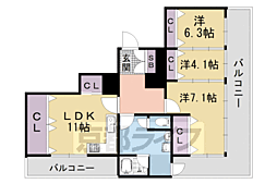 ＢＡＣＣＨＵＳ　ＳＡＫＡＥ 7階3LDKの間取り