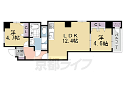 ベル・クローチェ京都洛央 1101 11階2LDKの間取り
