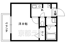 JR東海道・山陽本線 長岡京駅 徒歩7分の賃貸アパート 2階1Kの間取り