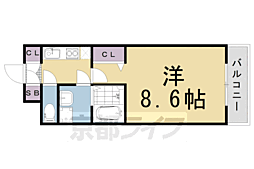 ＲＯＯＴＳ神泉苑 2階1Kの間取り