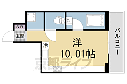 京阪本線 藤森駅 徒歩5分の賃貸マンション 2階ワンルームの間取り