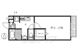 京阪本線 龍谷大前深草駅 徒歩5分の賃貸アパート 2階1Kの間取り
