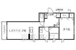 京阪本線 藤森駅 徒歩7分の賃貸マンション 3階1LDKの間取り