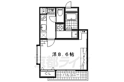 京都市営烏丸線 竹田駅 徒歩9分の賃貸マンション 3階1Kの間取り