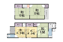 阪急京都本線 東向日駅 徒歩8分の賃貸一戸建て 4DKの間取り