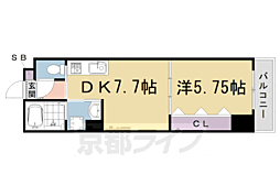 プルメリア御池 4階1DKの間取り