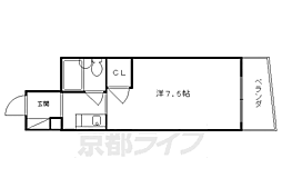 京阪本線 中書島駅 徒歩2分の賃貸マンション 6階1Kの間取り