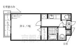 JR奈良線 稲荷駅 徒歩3分の賃貸マンション 1階1Kの間取り