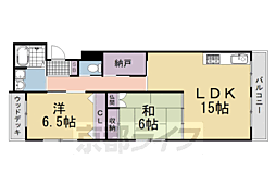 京阪本線 墨染駅 徒歩5分の賃貸マンション 1階2LDKの間取り