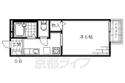 京阪本線 淀駅 徒歩1分の賃貸アパート 2階1Kの間取り
