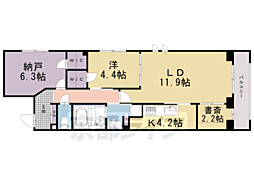 グランレブリー二条城東 3階1SLDKの間取り