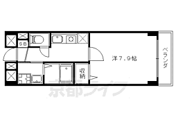 京都地下鉄東西線 椥辻駅 徒歩9分の賃貸マンション 3階1Kの間取り