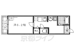 京阪本線 丹波橋駅 徒歩8分の賃貸アパート 1階1Kの間取り