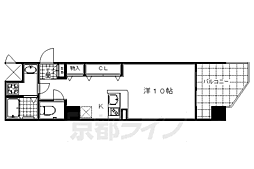 エステムコート京都駅前ＫＯＴＯ 9階ワンルームの間取り