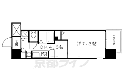 エステムコート京都河原町プレジール 10階1DKの間取り