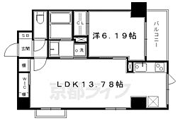 ｓａｗａｒａｂｉ　ｐａｒｋ　ｈｏｕｓｅ 5階1LDKの間取り