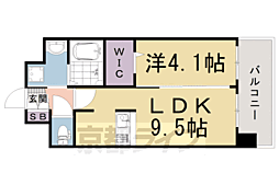 阪急京都本線 西院駅 徒歩11分の賃貸マンション 2階1LDKの間取り