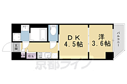 JR山陰本線 花園駅 徒歩3分の賃貸マンション 5階1DKの間取り