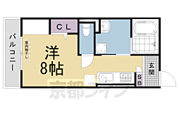 京阪本線 清水五条駅 徒歩9分の賃貸アパート 2階ワンルームの間取り