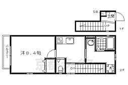 コゥジィーコート烏丸 2階1Kの間取り