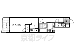 京阪本線 清水五条駅 徒歩10分の賃貸マンション 3階1Kの間取り