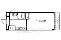 京都地下鉄東西線 椥辻駅 徒歩16分の賃貸マンション 1階1Kの間取り
