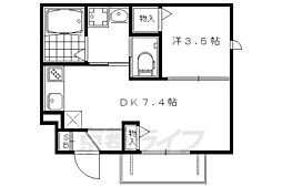 阪急京都本線 西京極駅 徒歩13分の賃貸アパート 1階1DKの間取り