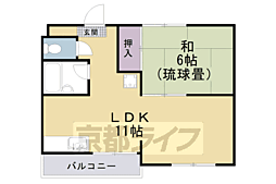 コクーン三条大宮 1LDKの間取図画像