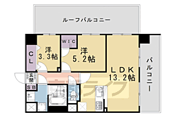 アスヴェル京都西大路SOUTH 2LDKの間取図画像