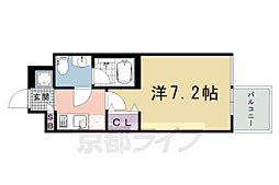 プレサンスNEO京都烏丸 1Kの間取図画像