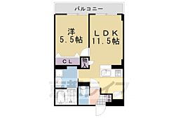 クラルテ桂川 1LDKの間取図画像