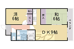 グランビア桂 2LDKの間取図画像
