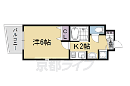 プレサンス京都烏丸NEXT 1Kの間取図画像