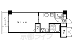 グラニーレ聚楽 1Kの間取図画像