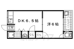高見台ハイツ 1DKの間取図画像
