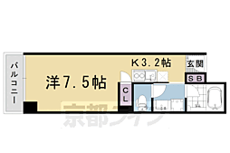 グランレブリー寺町松原 1Kの間取図画像