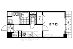 K・ウエスト 1Kの間取図画像