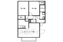 アルデア岸ノ上オエステ 2LDKの間取図画像