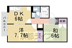 エクレール松尾 2DKの間取図画像