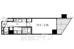 ベラジオ三条朱雀 1Kの間取図画像