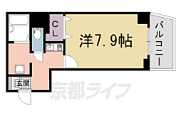 グランドムール丹波口 1Kの間取図画像