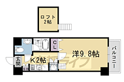 クリスタルグランツ京都高辻 1Kの間取図画像