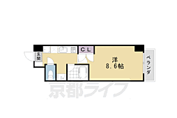 シャントール二条 1Kの間取図画像