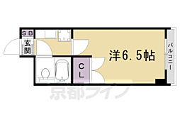 ルピエ四条 1Kの間取図画像