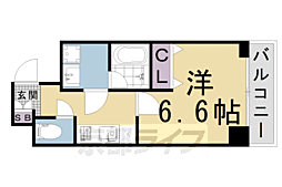 アスヴェル京都二条駅前 1Kの間取図画像