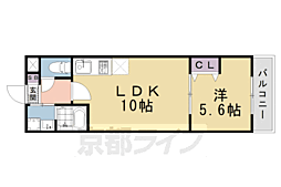 京都市下京区梅小路石橋町マンション 1LDKの間取図画像